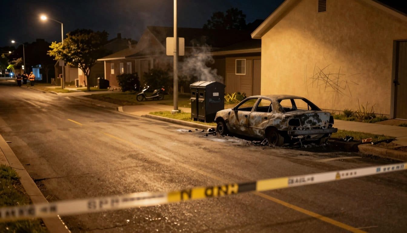 Three Teenagers from the Baden District Allegedly Set Fire to a Car and Waste Sorting Islands in Möllersdorf