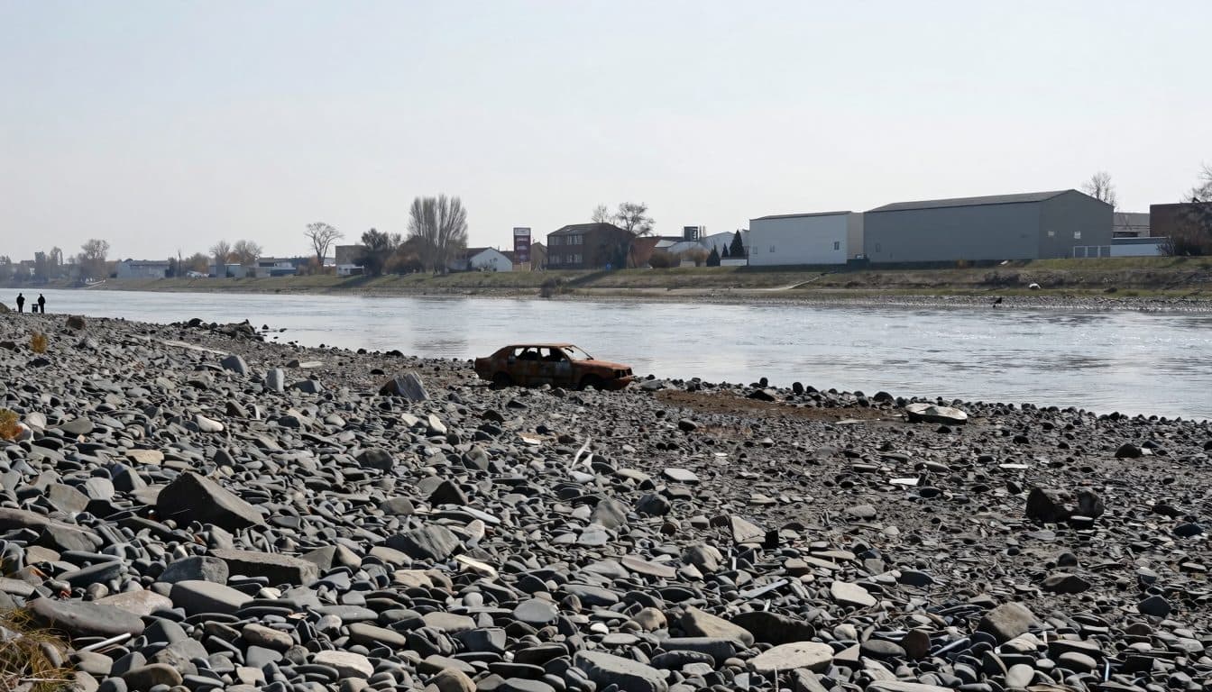 Car with human remains found in the Rhine during low water