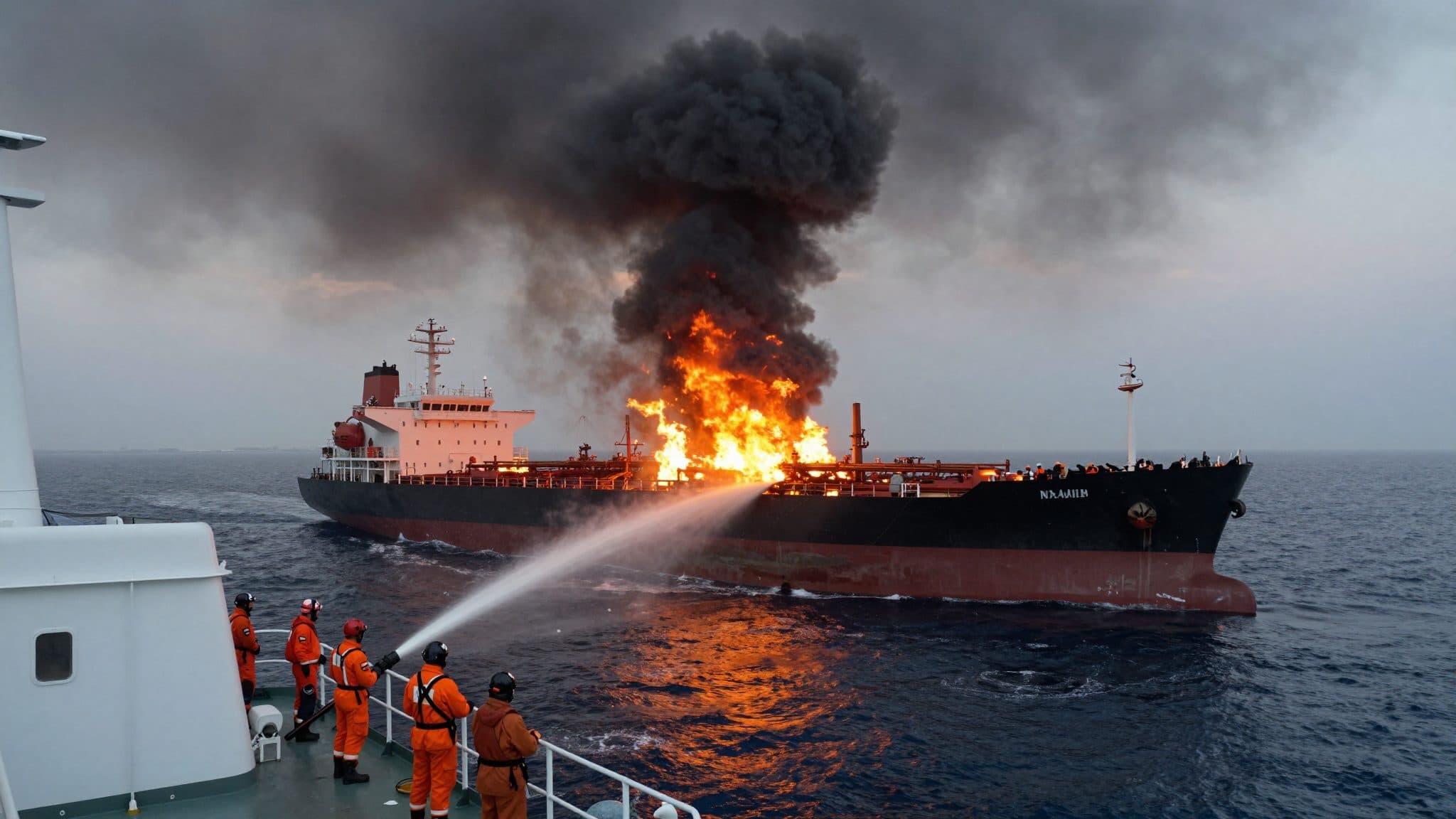 Tanker in the Strait of Hormuz ablaze after attack – US-Iran talks stall