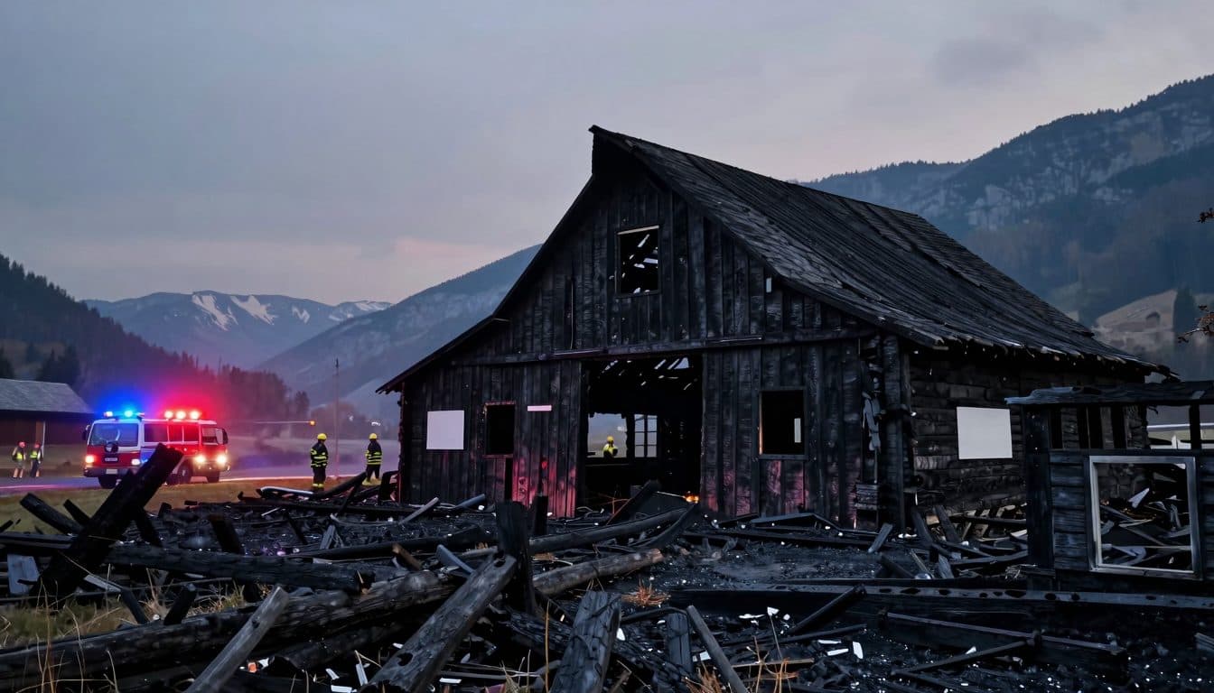 Barn Fire in Carinthia: Two Pigs Die, Owner and Daughter Injured