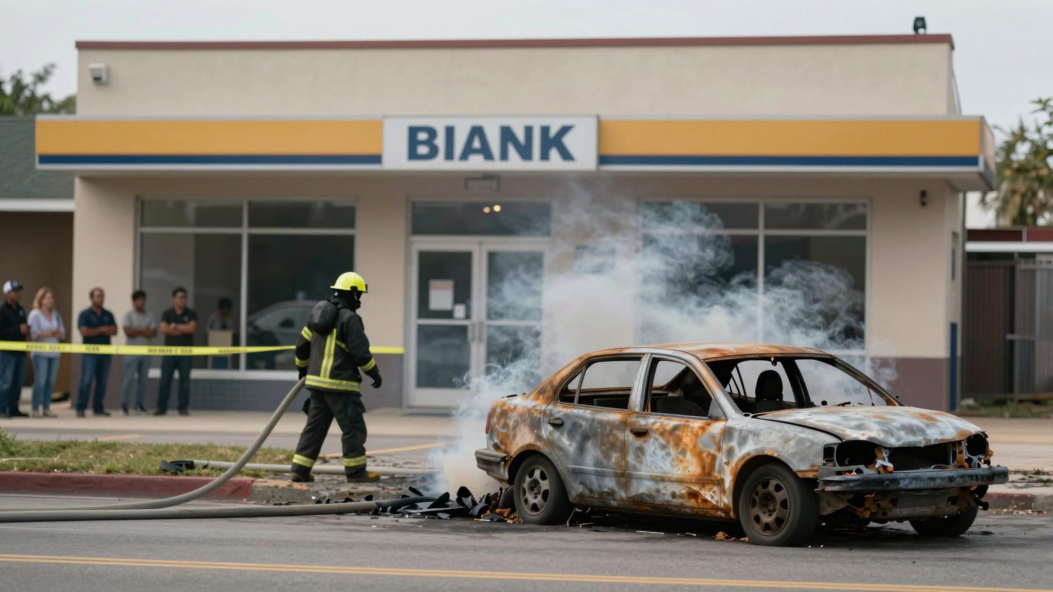 Burning car in Ebreichsdorf: Driver parks smoking vehicle in front of bank branch