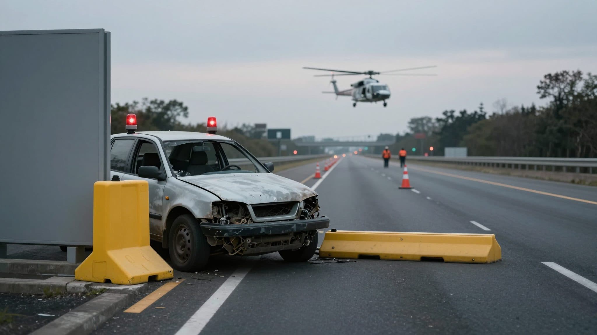 Family injured in accident on the A9 near Lebring – car crashes unbraked into a crash cushion