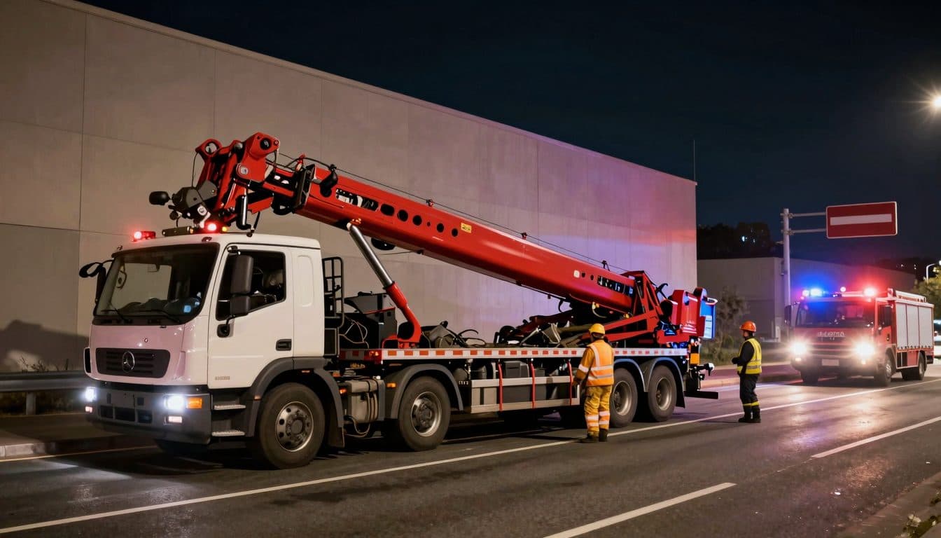 Heavy transport with crane overturns on A2 near Bergkamen – highway fully closed