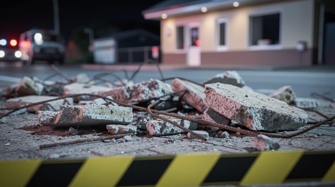 Concrete canopy collapses in Westerland on Sylt