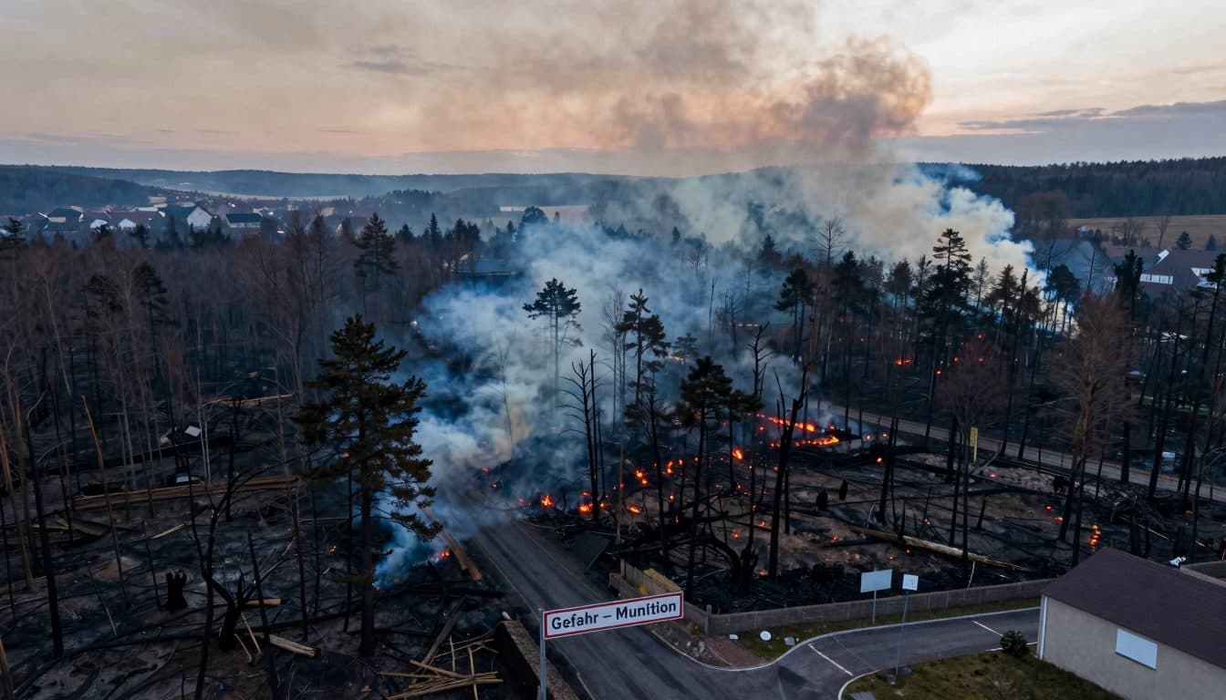 Largest wildfire in North Rhine-Westphalia history continues to burn near Hürtgenwald