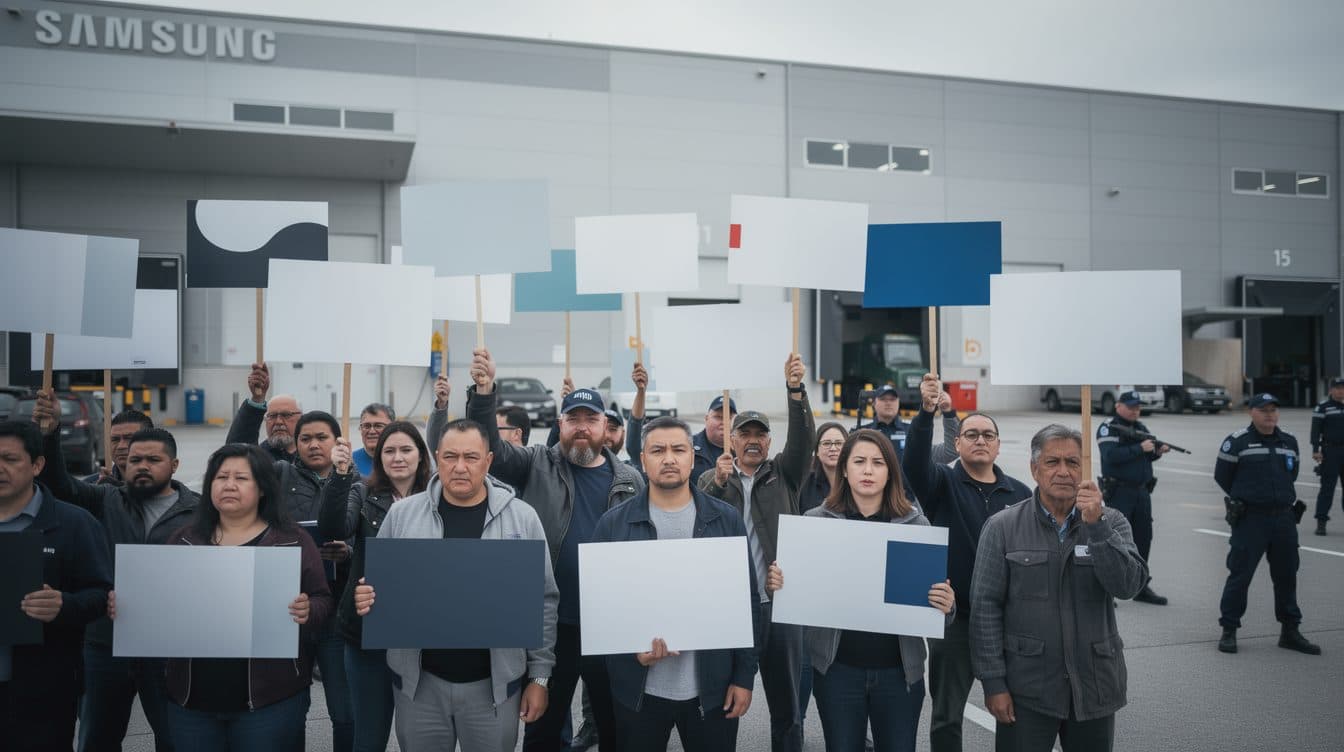 Samsung Workers Begin 18-Day Strike Over Bonus Dispute