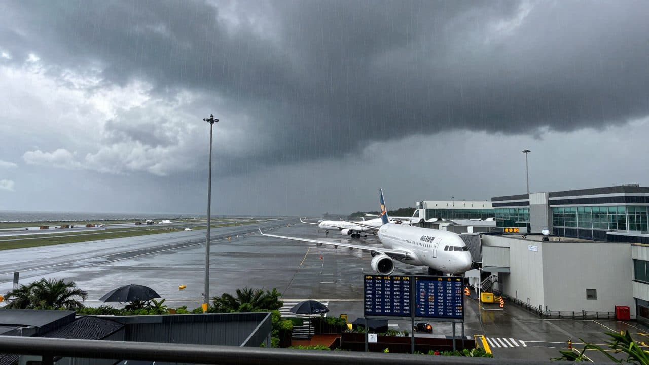 Typhoon “Champi” brings torrential rain, powerful gusts, and flight cancellations to Taiwan