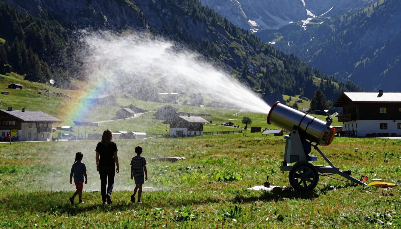 Skiworld Ahrntal uses snow cannon in summer as rainbow machine and reaps online criticism