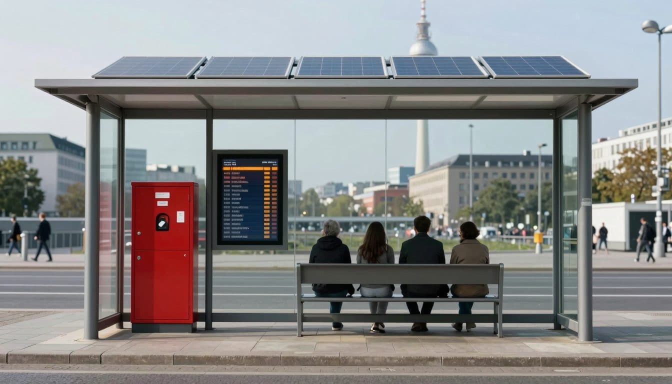 BVG Presents Test Waiting Shelter with Defibrillator and Emergency Call Function in Berlin-Mitte