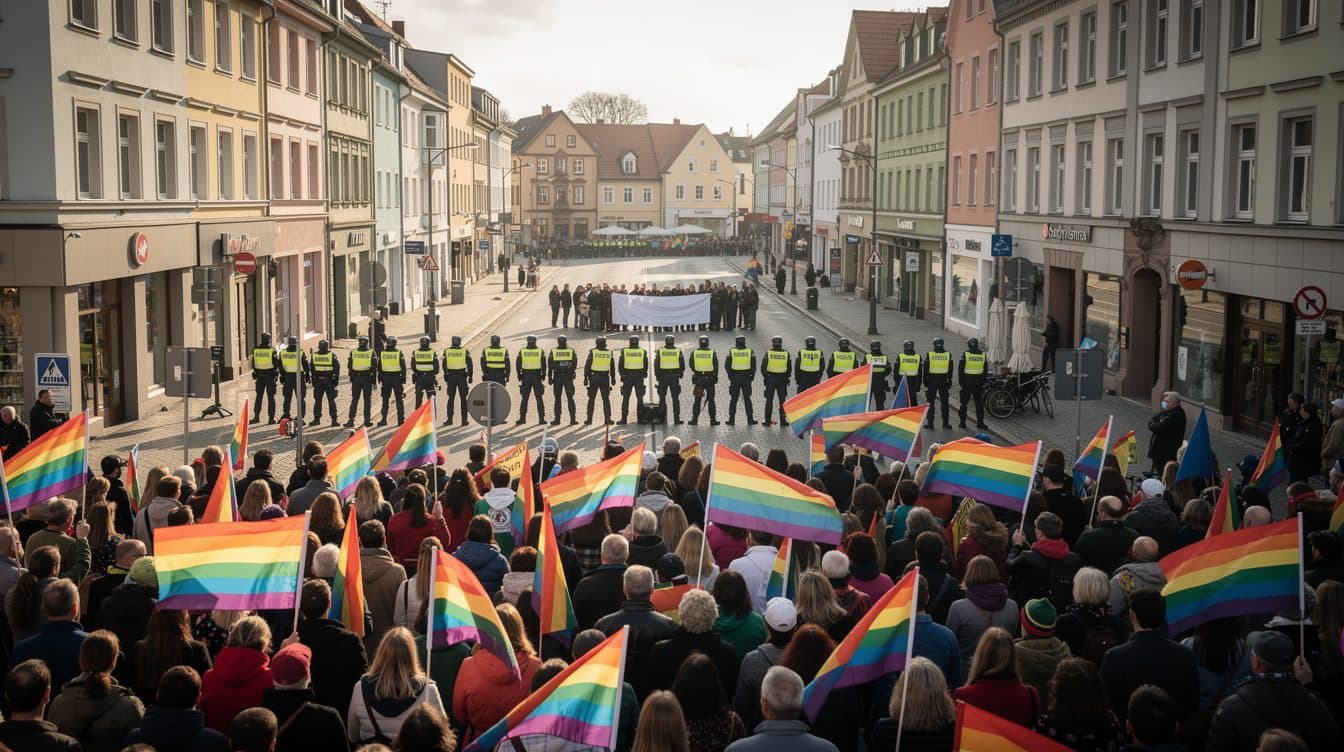 CSD in Eberswalde marches through the city under heightened police protection – right-wing counter-demonstration accompanies the parade