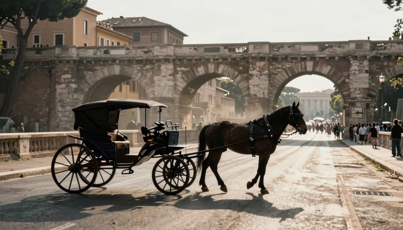Horse collapses on Rome's Ponte Cavour – debate over tourist carriages reignited