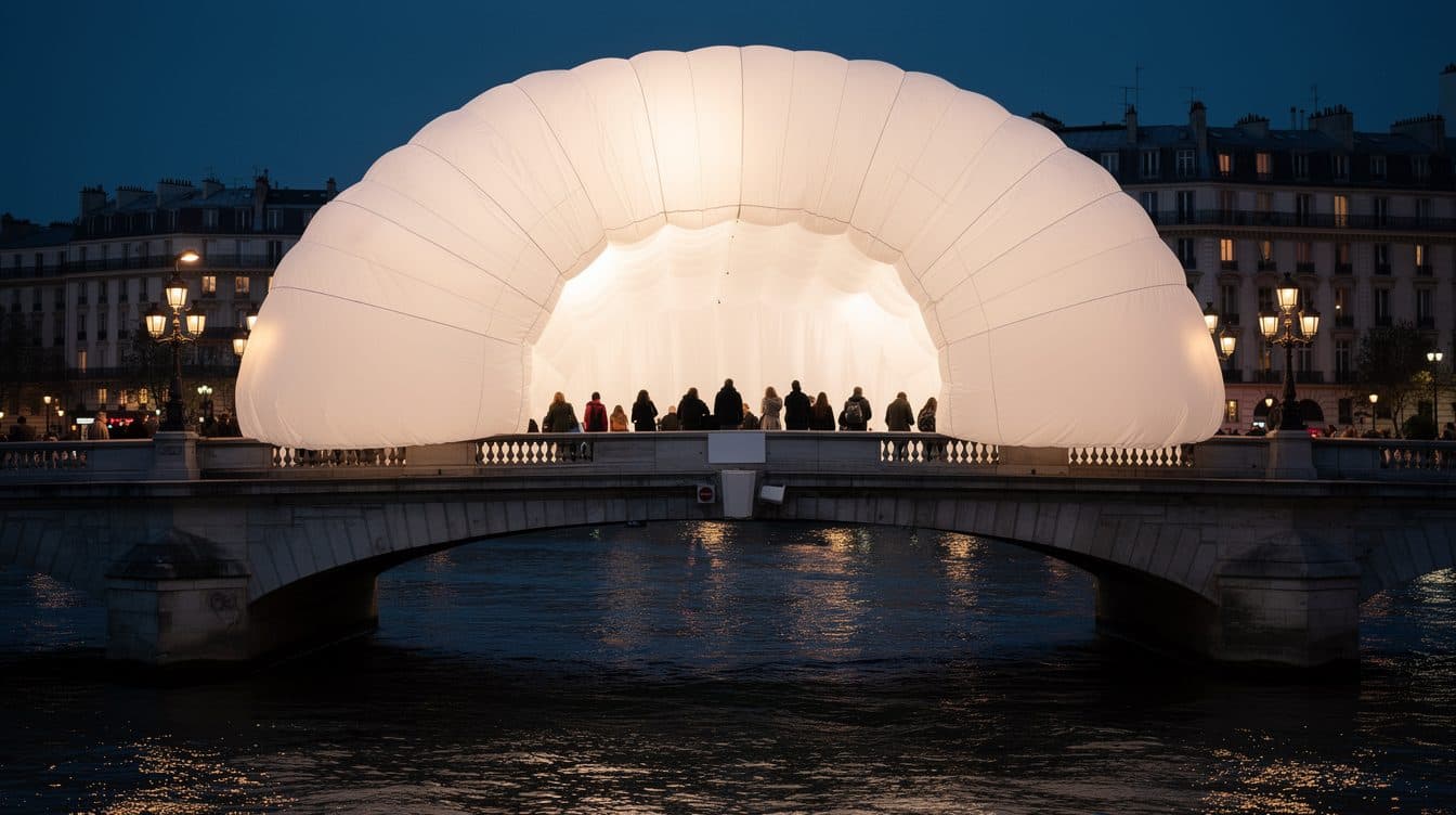 Walk-In Fabric Cave Opens on the Pont Neuf: Artist JR Wraps Parisian Bridge