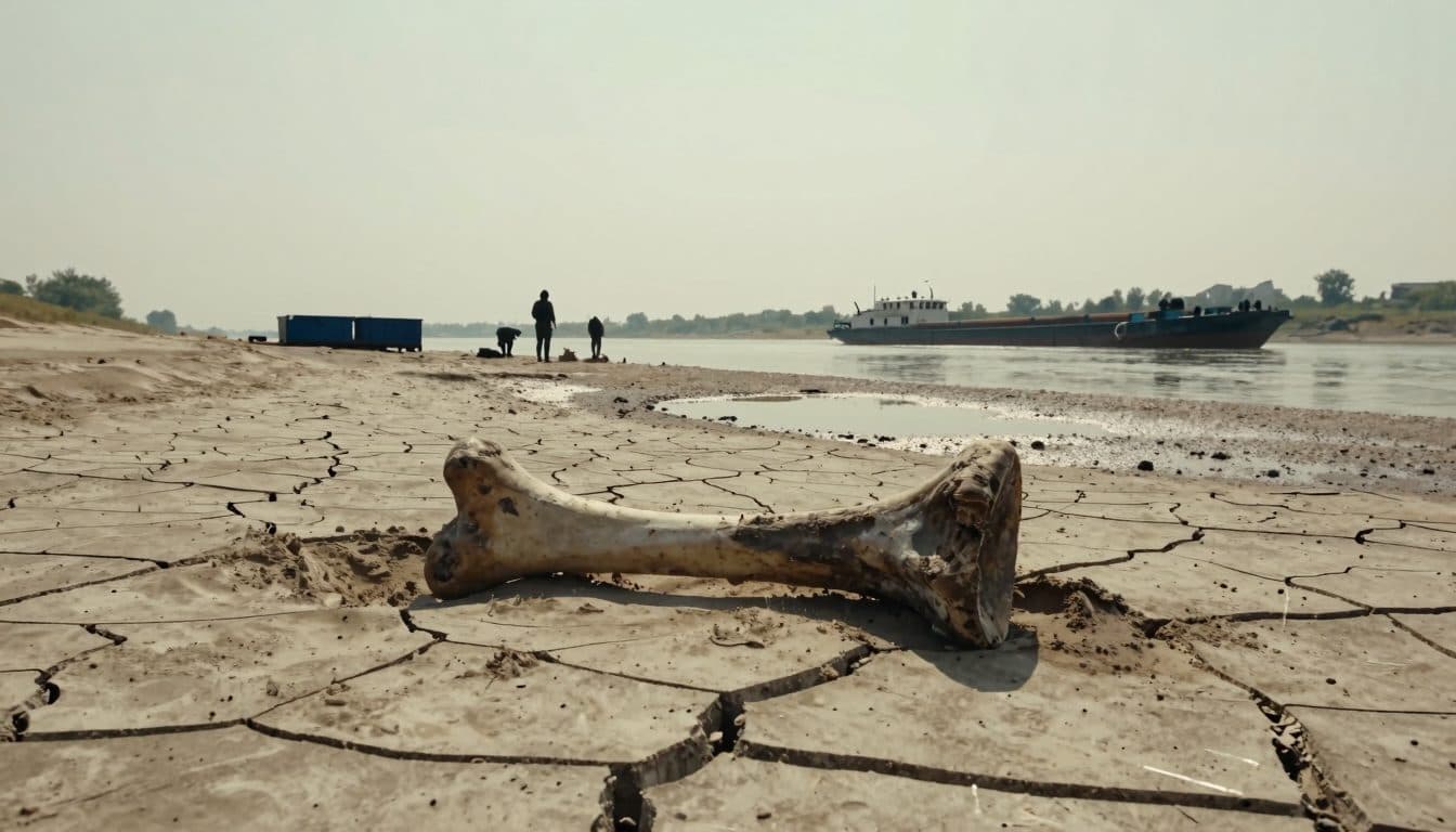 Low Danube Water Levels Reveal Mammoth Bones near Ruse