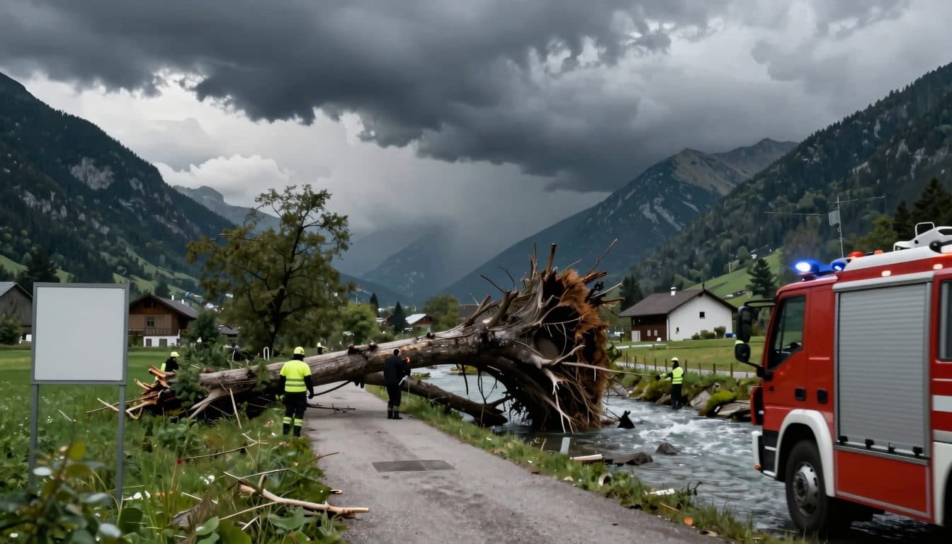 Thunderstorm front kept fire brigades busy with dozens of operations in the state of Salzburg on Tuesday