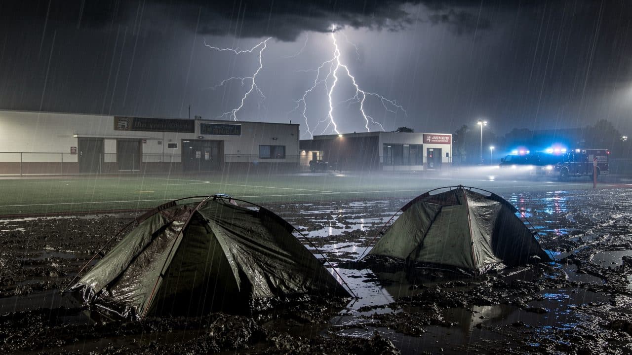 Lightning strikes Baden-Württemberg campsite during heat-driven storm; nine injured, one seriously