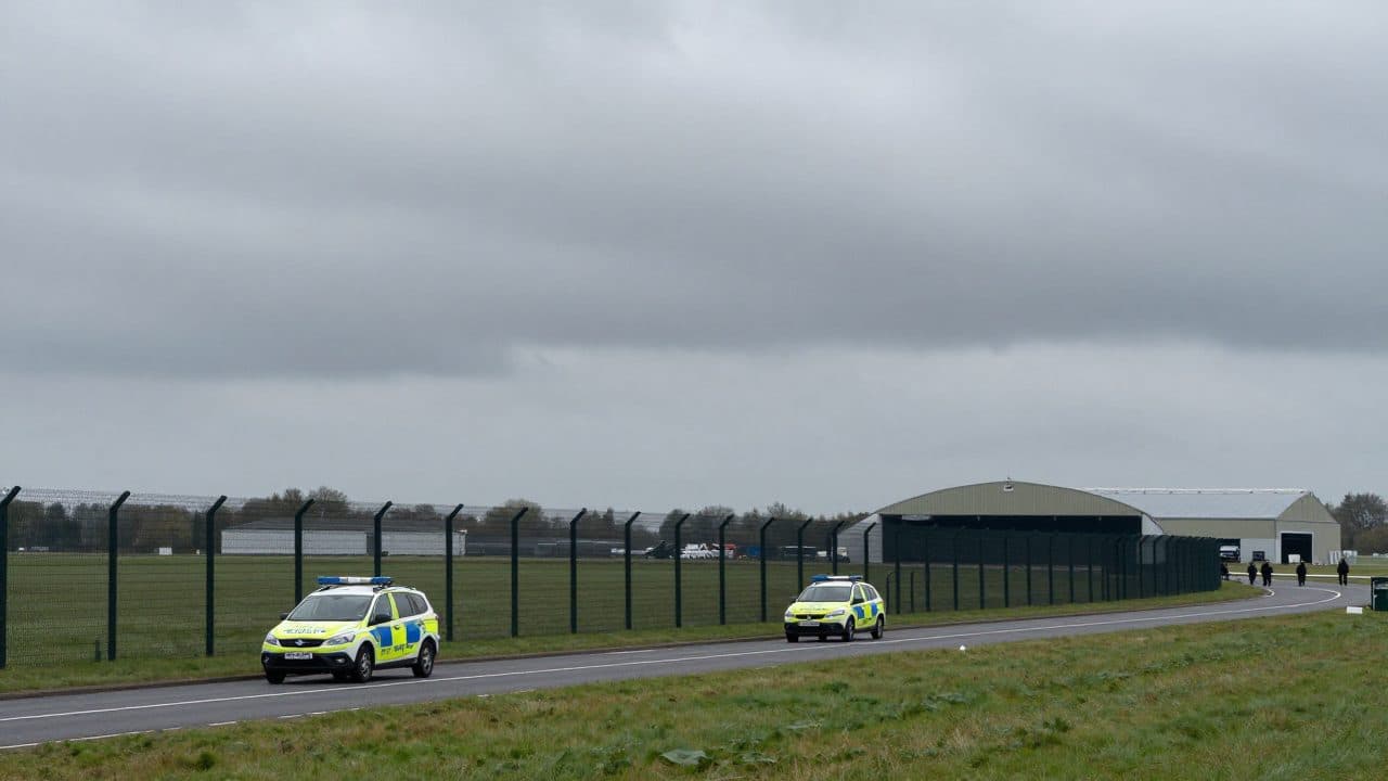 Arrests near US military base RAF Fairford in Britain