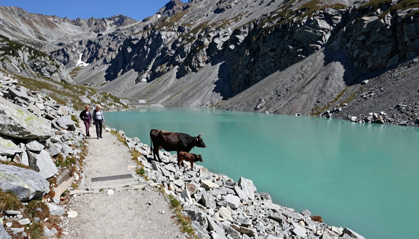 Cow attacks walker in Kühtai: 64-year-old falls ten meters
