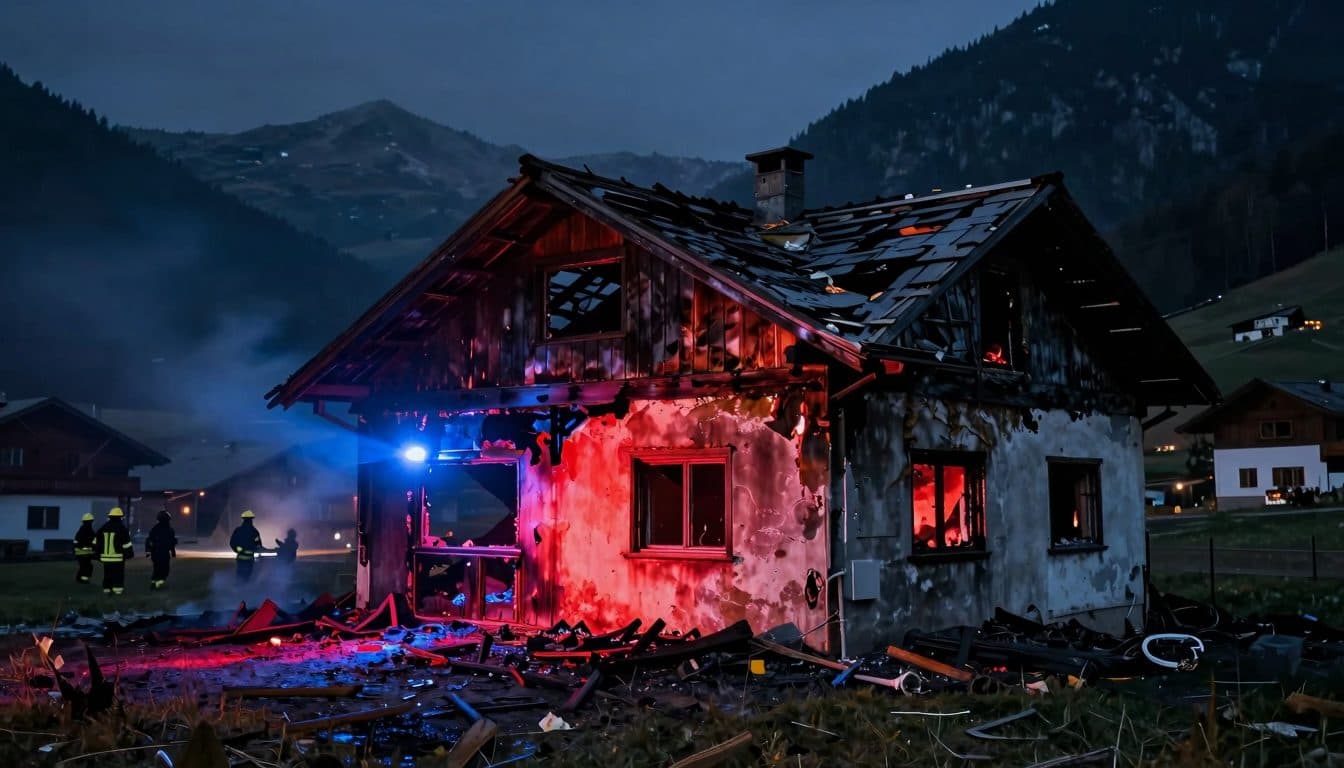 Single-family house in Wattens completely destroyed by fire – family managed to escape