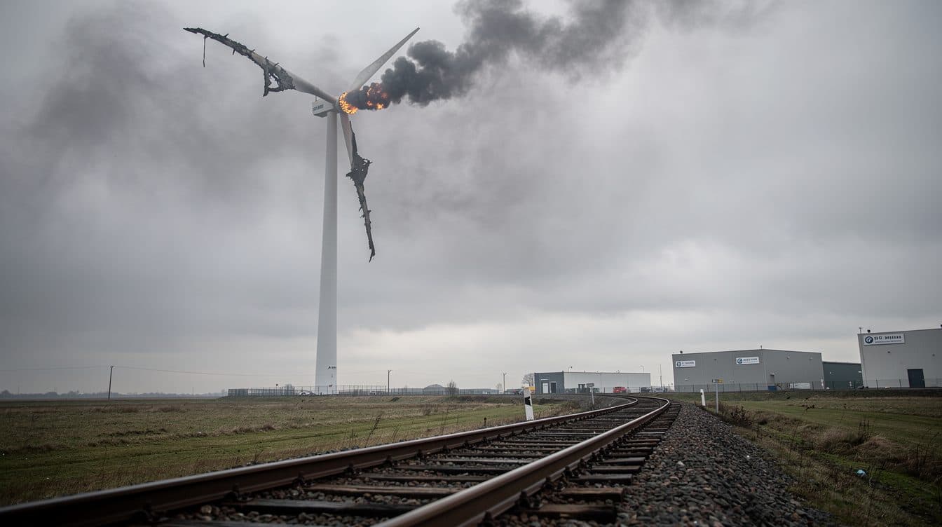 Wind turbine near Bönen catches fire – Hamm–Dortmund railway line closed for hours