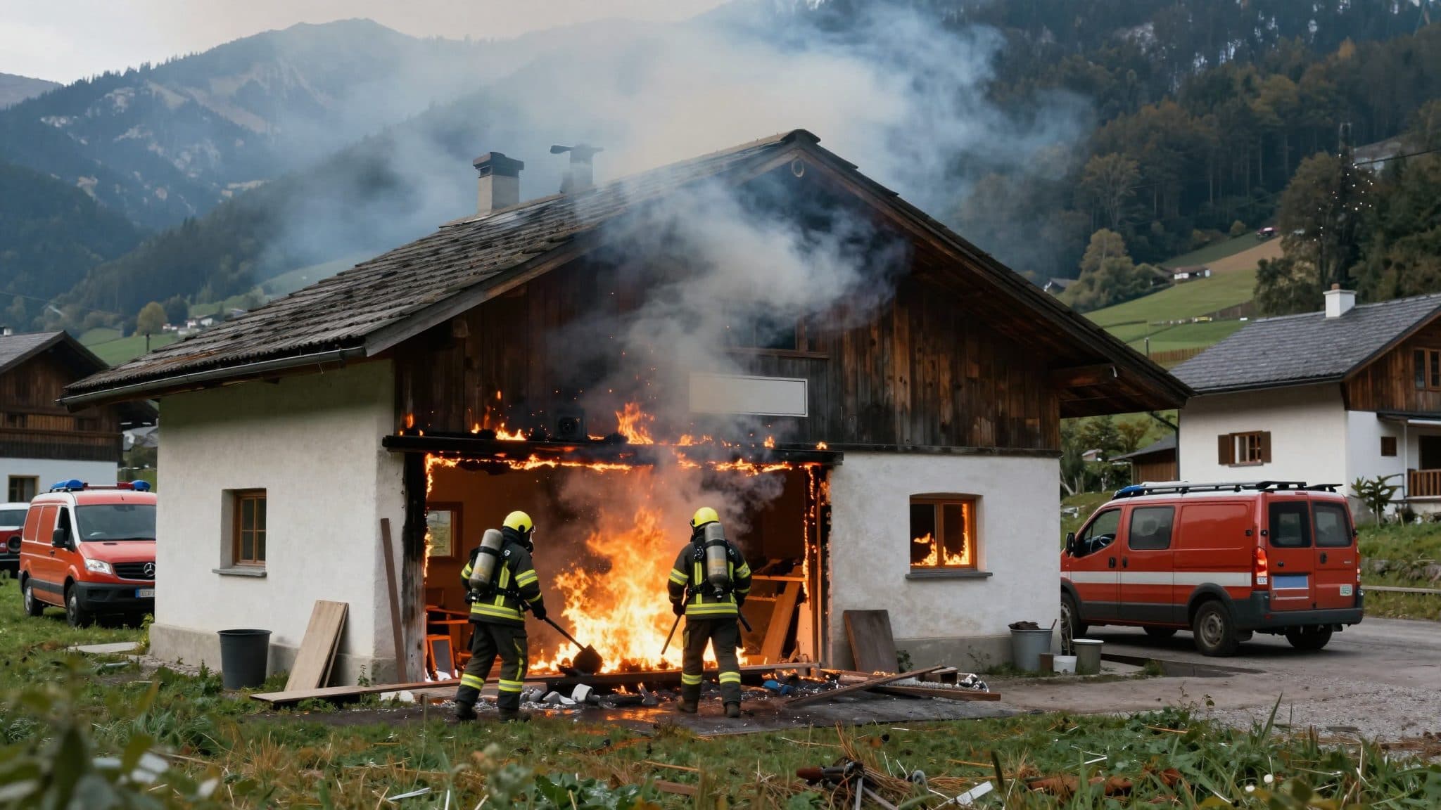 Workshop fire in St. Veit im Pongau extinguished by five fire departments