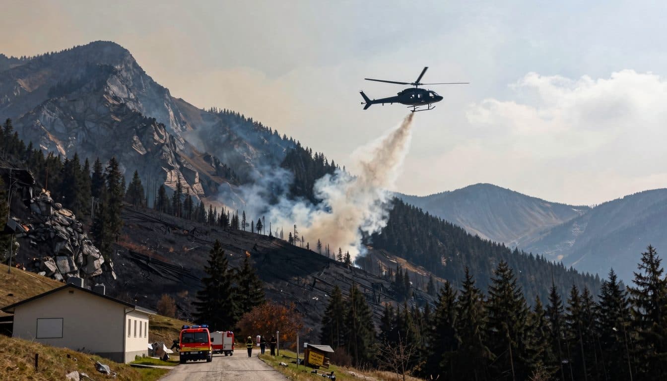 Forest Fire at Raucheck in the Tennengebirge: 56 Helicopter Flights and 20,000 Liters of Water