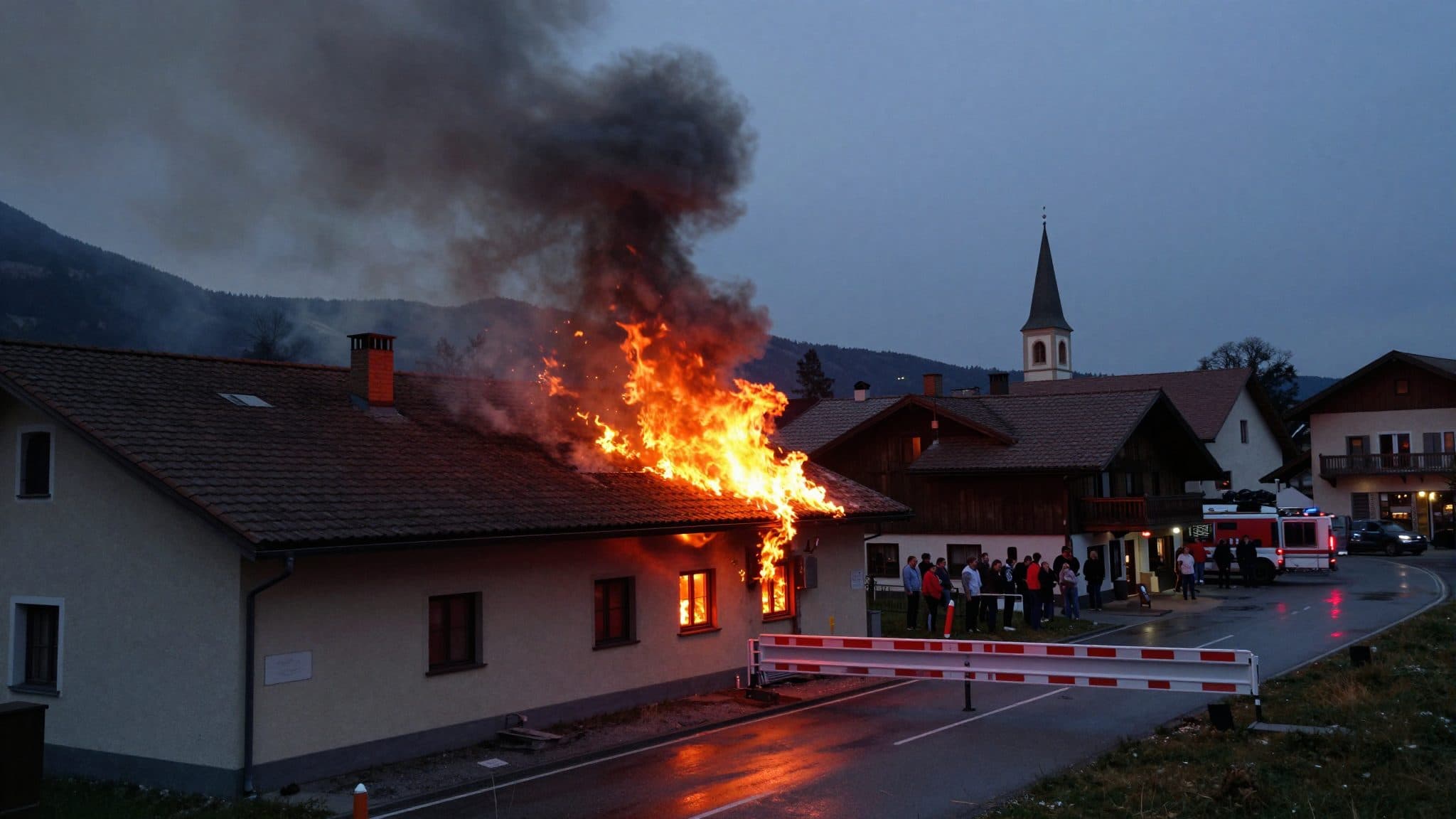 Roof fire in Klosterneuburg: 100 firefighters deployed, B 14 closed