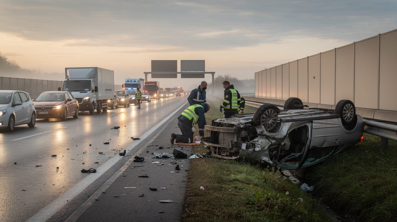 42-Year-Old Driver Killed in Rollover Crash on Austria's A2 Motorway