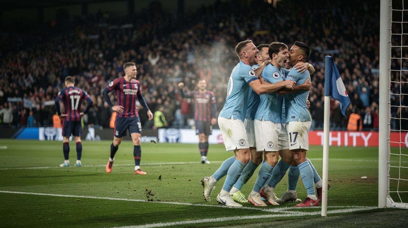 Manchester City Defeats Crystal Palace 3-0, Closes Gap on Arsenal