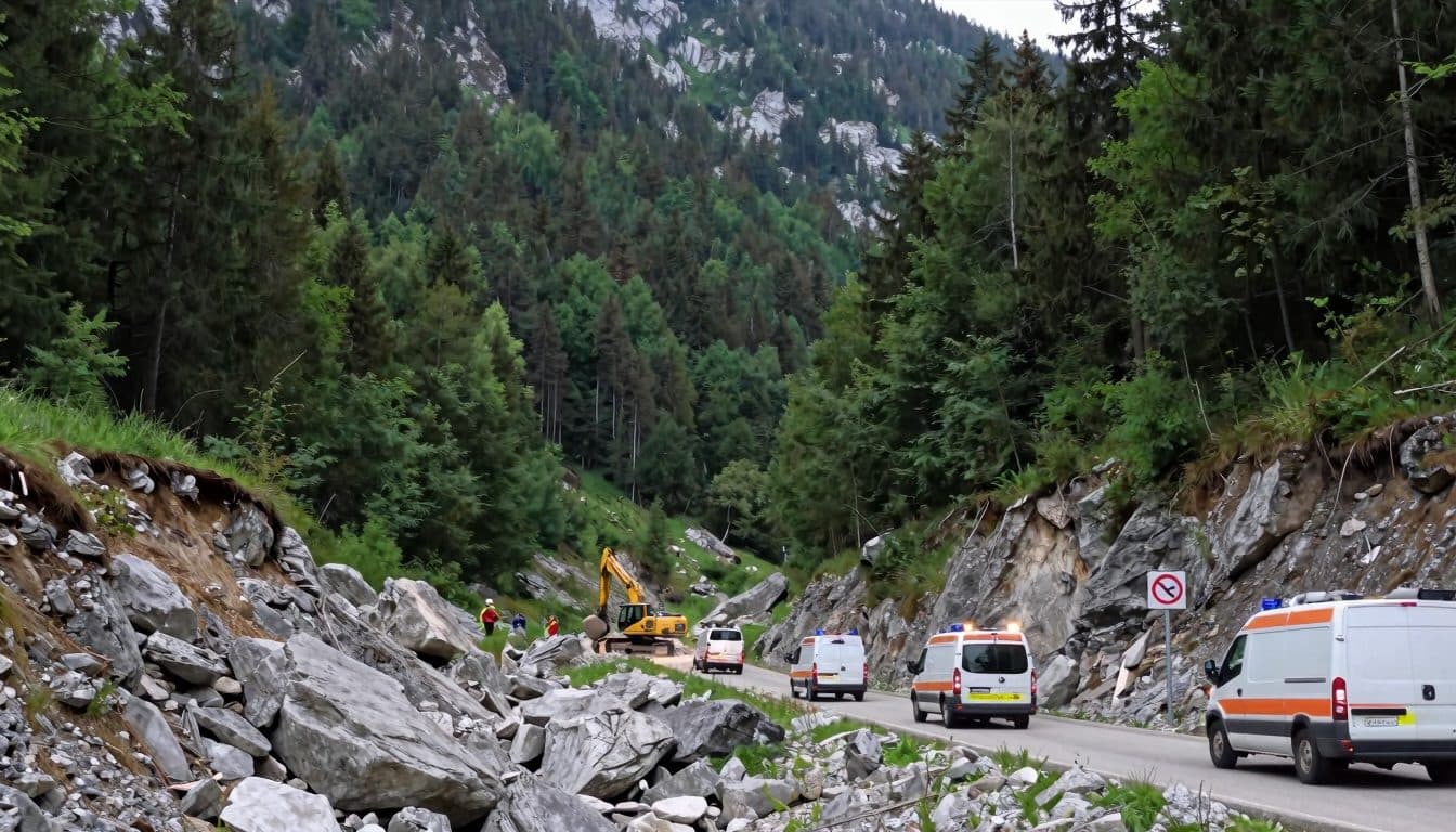 57-year-old falls twenty meters with excavator in Carinthia and is thrown from cab