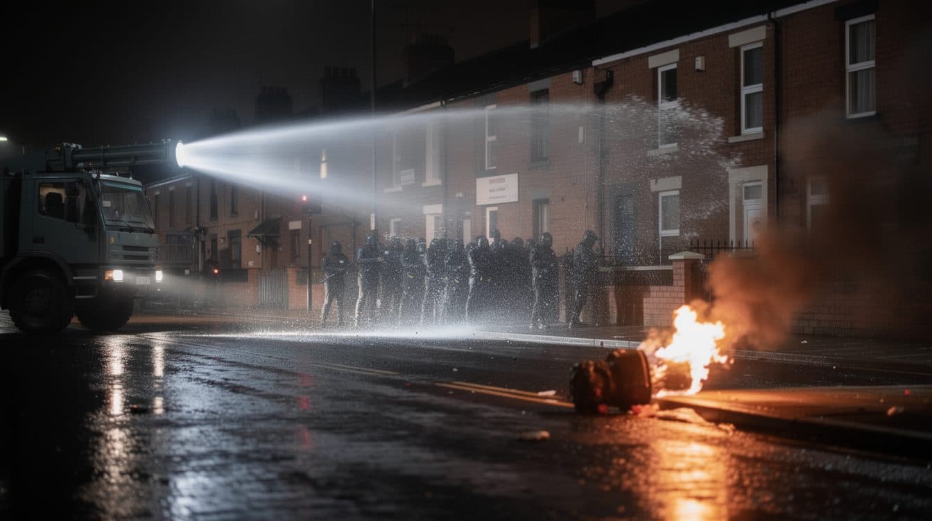 Belfast unrest enters second night as police use water cannon after stabbing