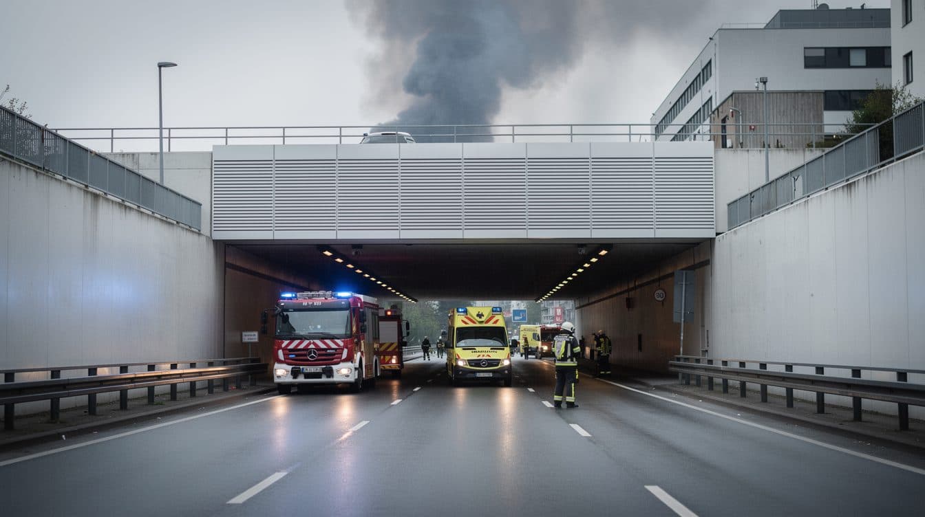 Car burns in Stellingen noise protection tunnel: A7 closed in both directions