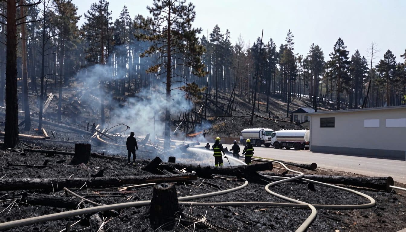 Forest fire near Bad Schwalbach: 20,000 square meters of land destroyed, mop-up operations ongoing
