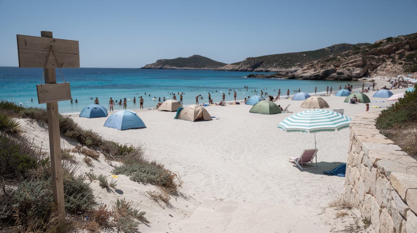 Sardinia bans parasols for visitors aged 10 to 65 at Punta Molentis beach