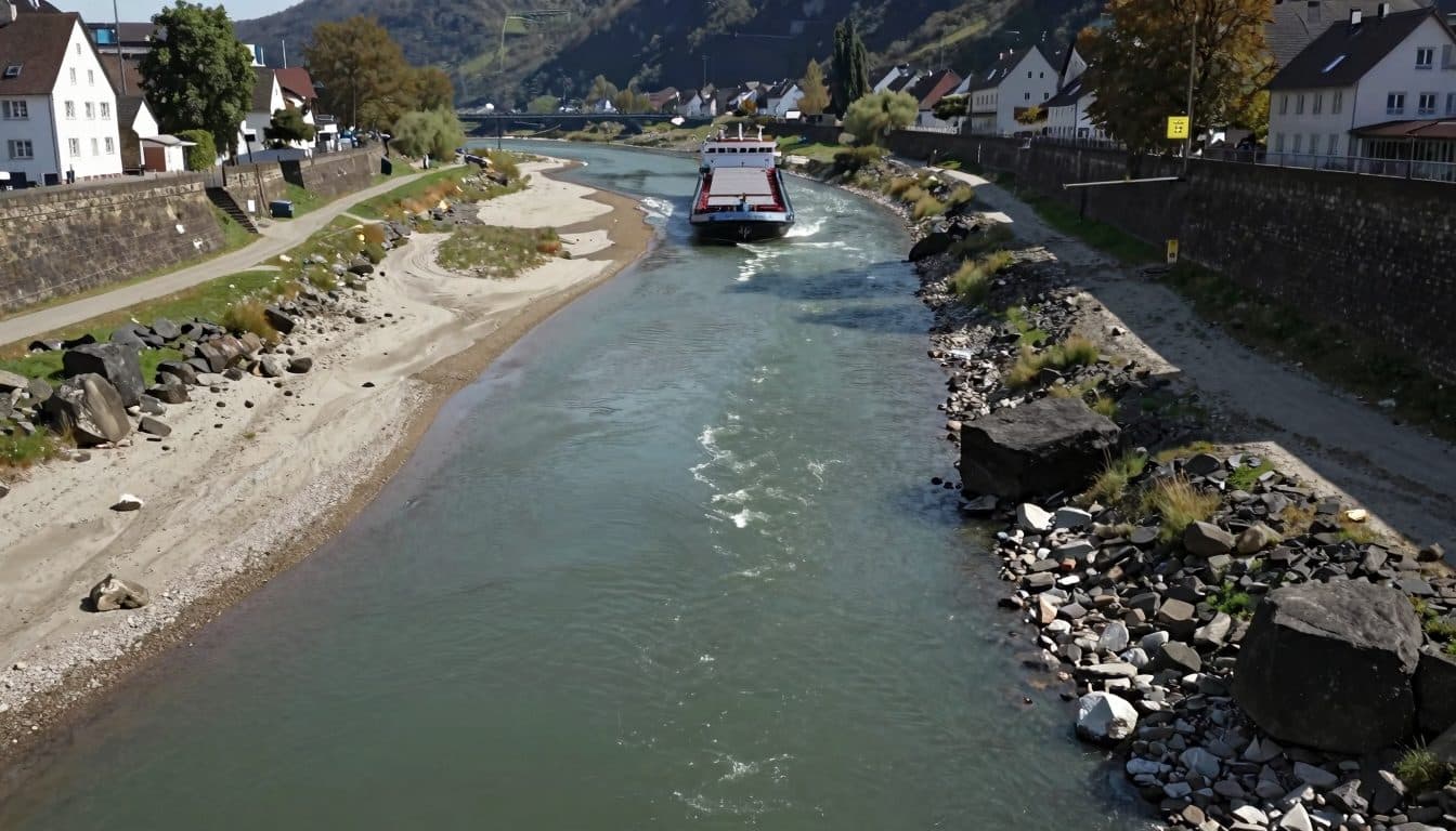 Low Water on the Rhine: Kaub Gauge Drops into Single Digits