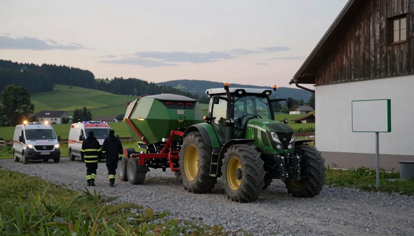 66-year-old trapped under tractor equipment in Diersbach, seriously injured