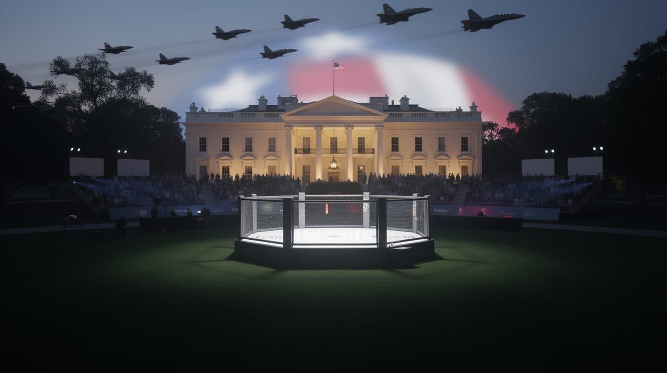 Trump Celebrates 80th Birthday with UFC Cage Fight on the White House Lawn