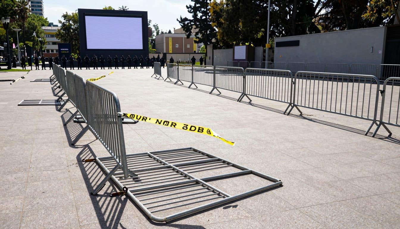 Fans storm fan fest in Monterrey and Mexico City during World Cup match Mexico vs. Ecuador