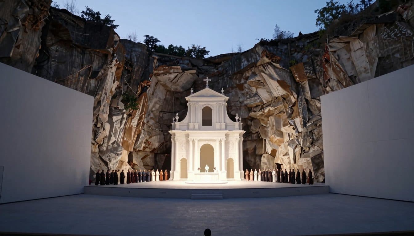 "Tosca" at the St. Margarethen Quarry: Production Relies on Opulent Imagery Instead of Compression