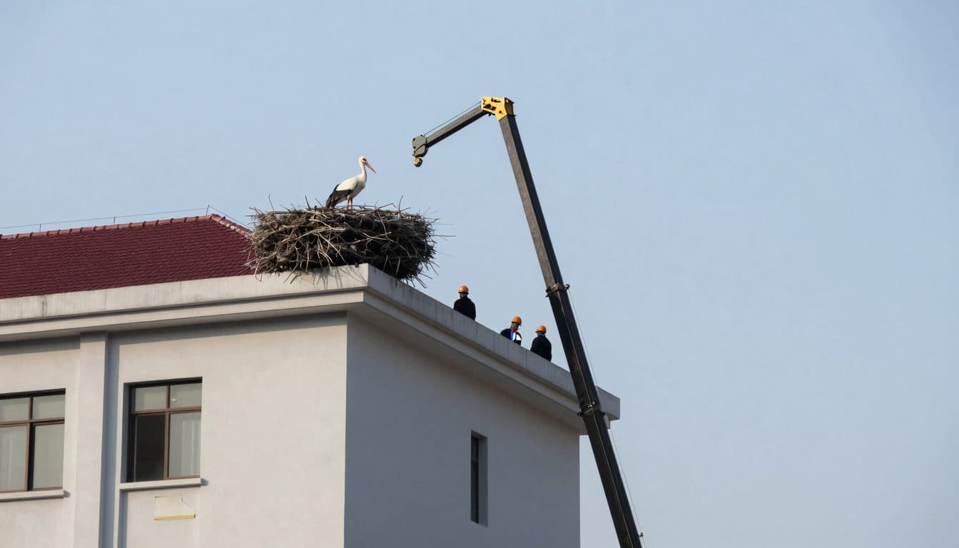 Five young storks ringed in Traisen: First "official appointment" on the town hall roof