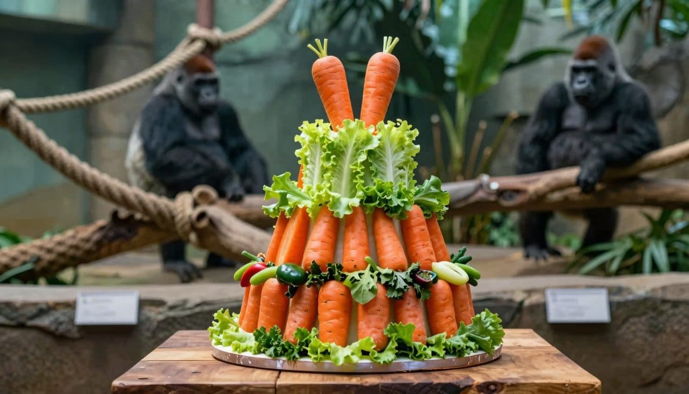 Gorilla Jabari Celebrates Second Birthday at Zoo Schmiding with Vegetable Cake