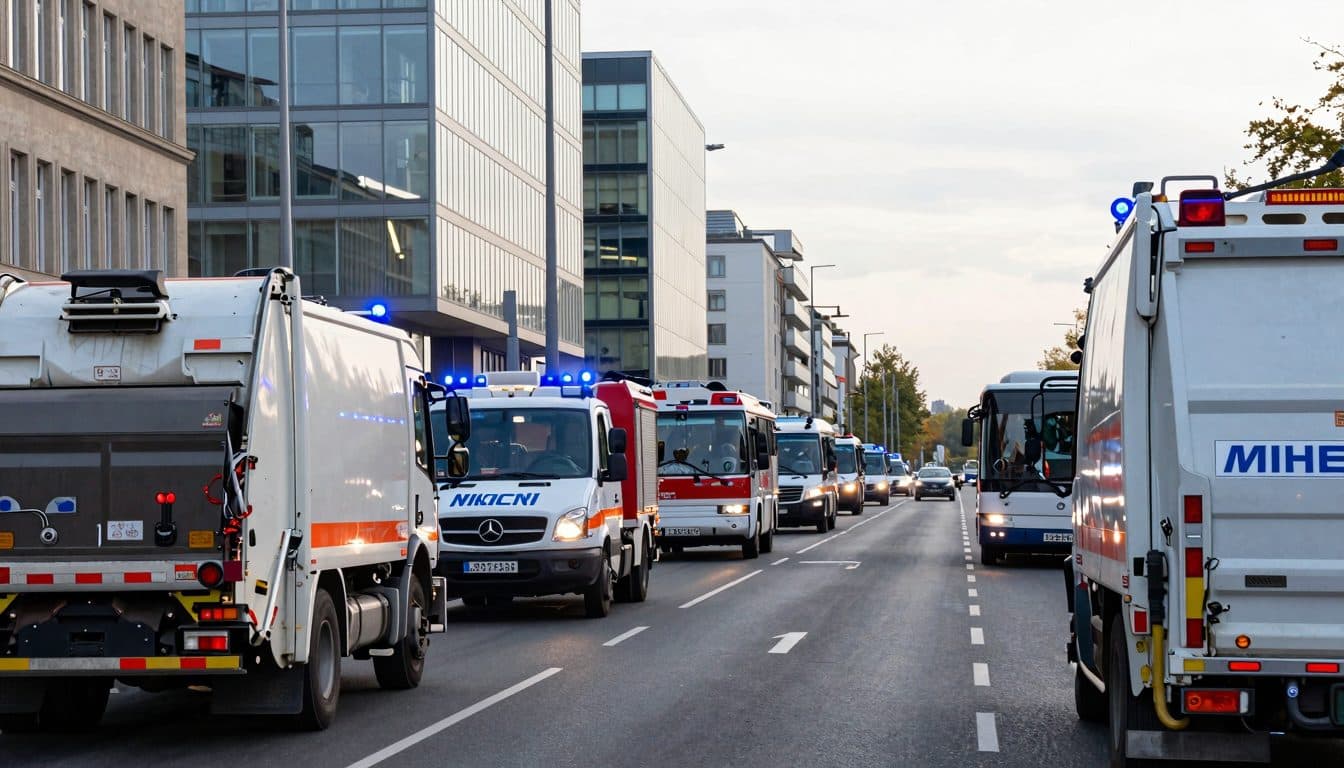 NRW municipalities drive to Berlin with blue lights, demanding immediate aid