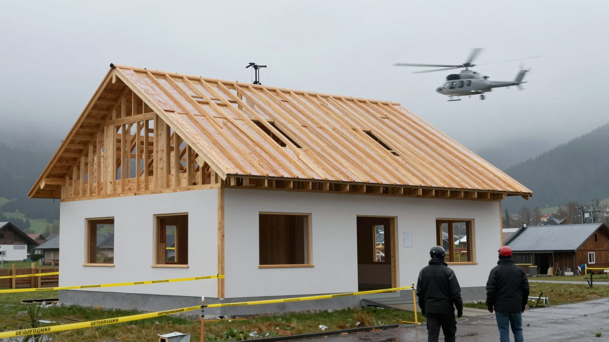 Fall from shell-construction roof in Lustenau: Two men seriously injured