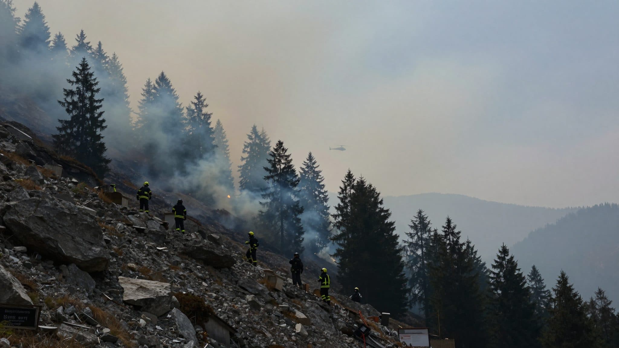 Lightning strike triggers forest fire at Rogerkogel in Tyrol