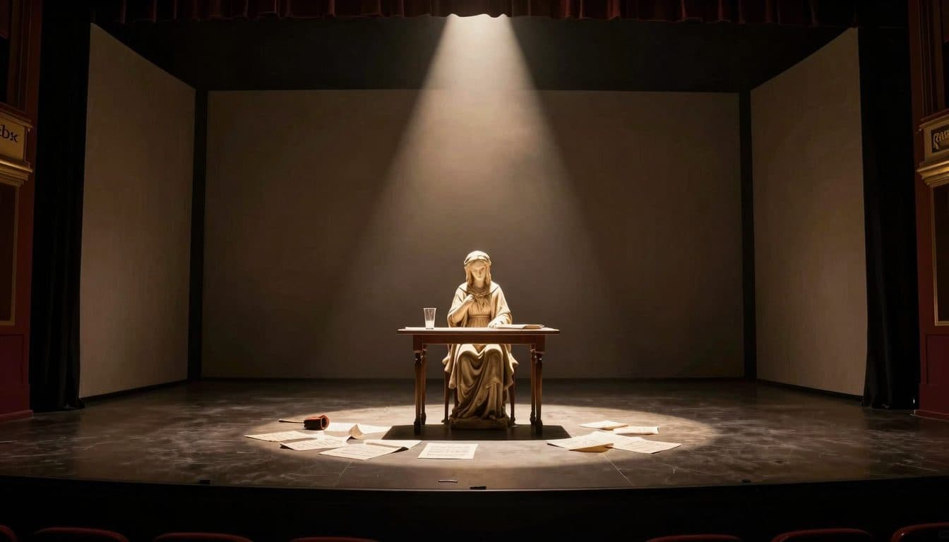 Joseph Lorenz plays the holy drinker on stage in Reichenau