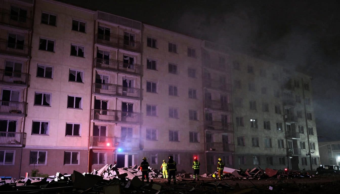 Russian missile strike hits residential building in Kyiv, killing at least four