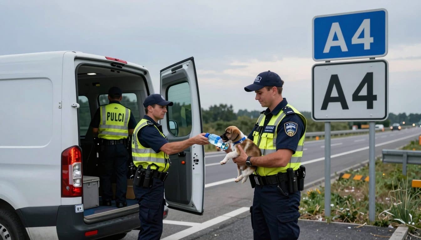 Eight puppies rescued from animal-cruelty transport on A4