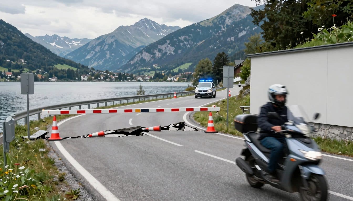 Moped rider flees from police at Lake Achensee and breaks through road closure