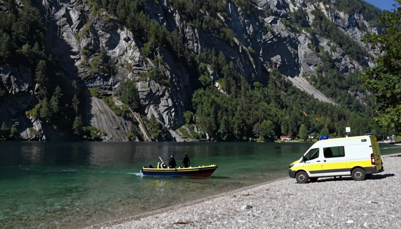 Hiker in Tyrol falls ten meters and is rescued by boat