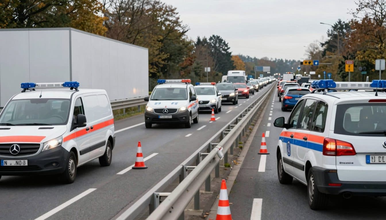 A1 Accident Bremen Hamburg End of Traffic Jam Articulated Truck Closure