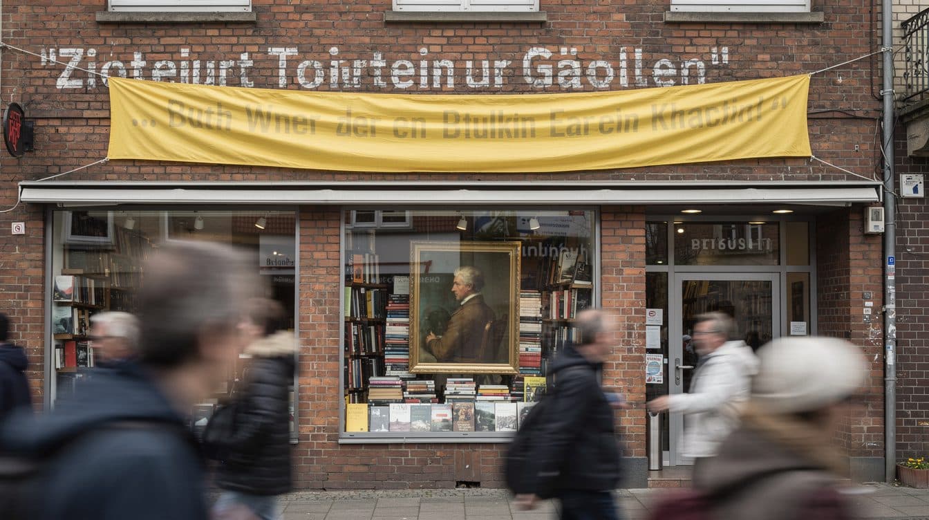 Bookstore "Golden Shop" Responds to Prize Exclusion with Weimer Quotes on Its Facade